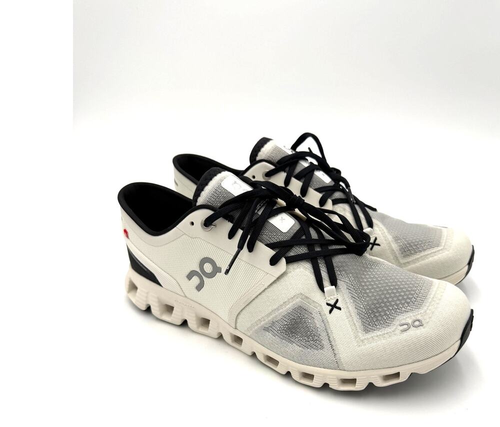On Running Men's Cloud x 3 Running Shoes - Ivory/Black - 12 M